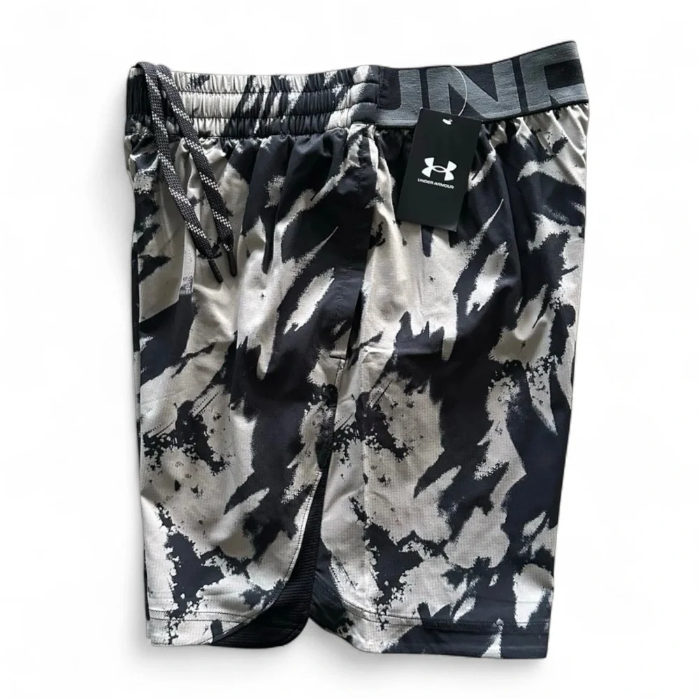 Under Armour Men's UA Elevated Woven Printed Shorts 1382109-294 Black Camo